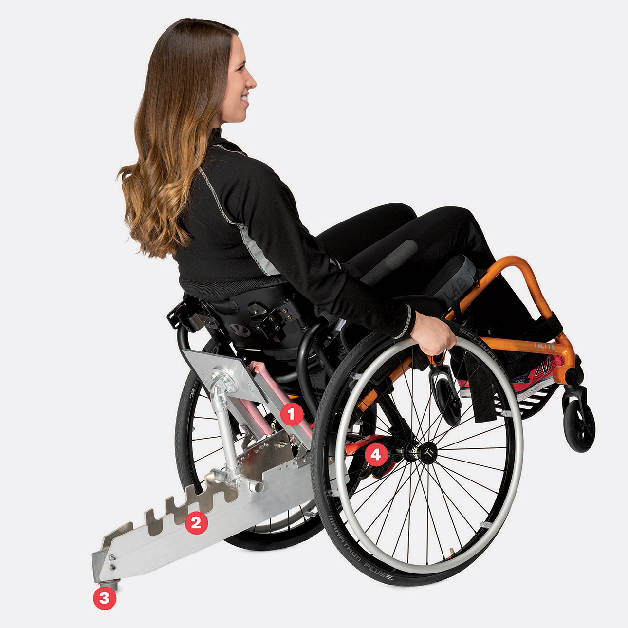 Lindsey Yingling, a physical therapist and wheelchair seating expert for Shirley Ryan AbilityLab, demonstrates the Alligator Tail.
