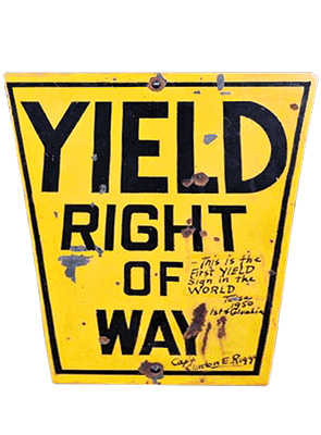 the first yield sign, created by clinton riggs