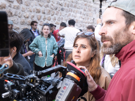 filmmaker Maryam Keshavarz on the set of The Persian Version