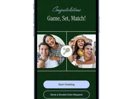 A phone screen showing the Doubles Social app interface