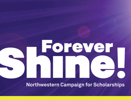 Forever Shine graphic with a purple background and light coming in from the corner.