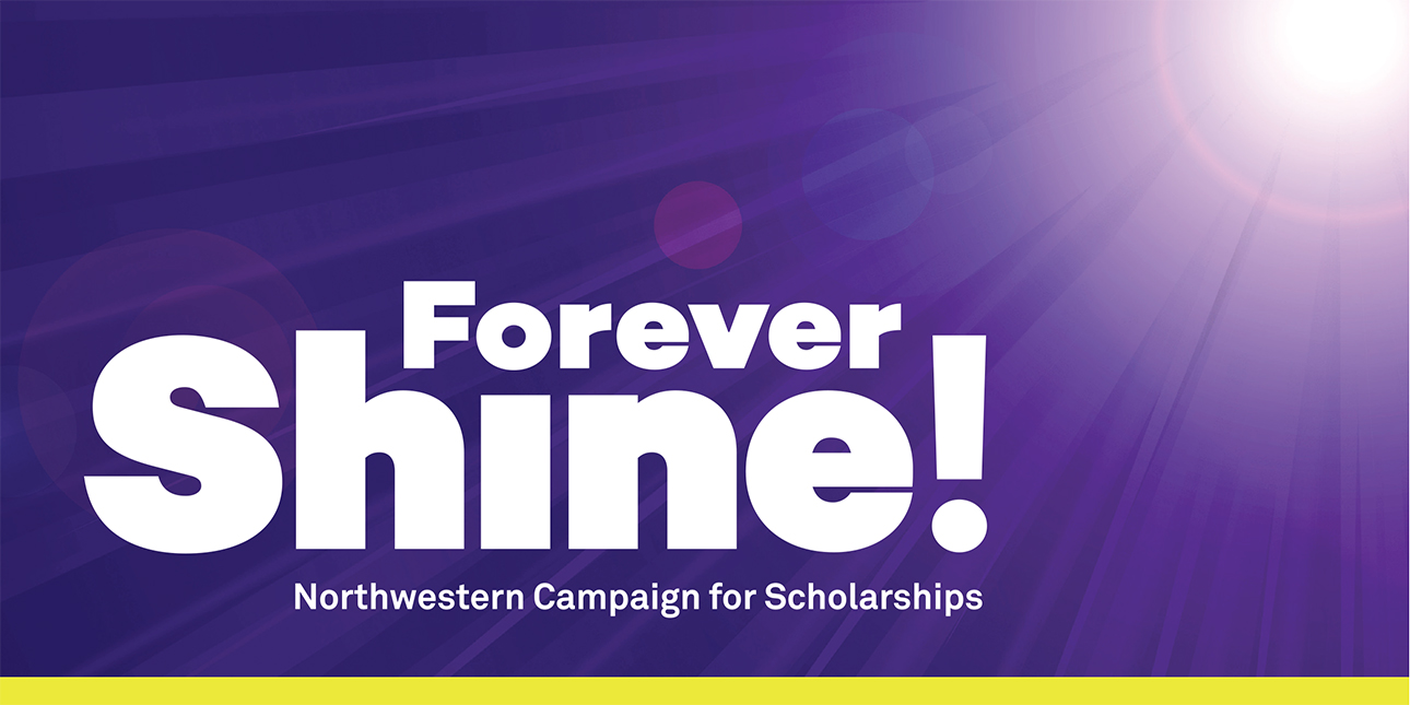 Forever Shine graphic with a purple background and light coming in from the corner.