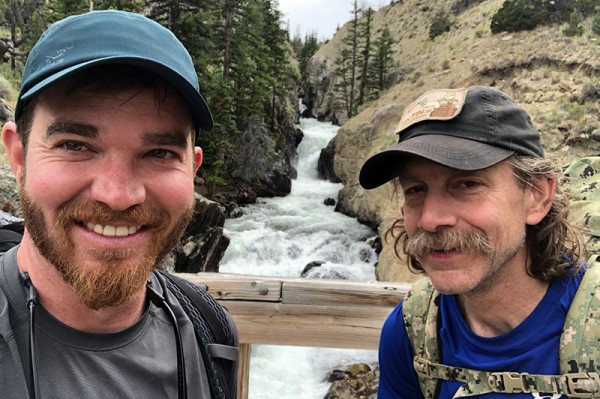 Jesse Humpal and Will Reno on a hiking trip
