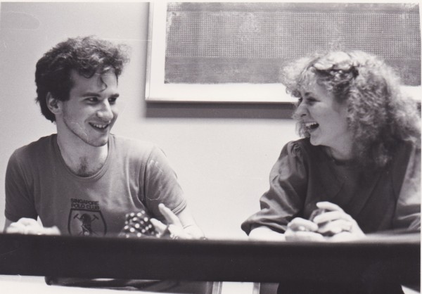 Archival image of Rubber Teeth contributors Neil Steinberg ’82 and Cate Plys ’84